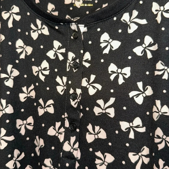 💕NWT Kate Spade New York Designer Luxury Women’s Pajama 2PC Set Black/Pink MED - Picture 8 of 9